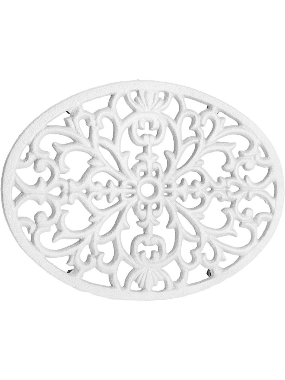 Antique Oval Cast Iron Trivet - Heat Resistant Vintage Hot Plate Pad for Kitchen